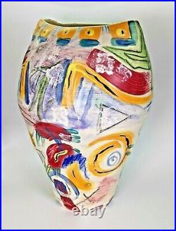 Signed Handmade Studio Art Pottery Vase Modern Contemporary Ceramic VG Cond