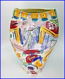 Signed Handmade Studio Art Pottery Vase Modern Contemporary Ceramic VG Cond