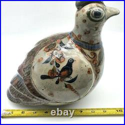 Signed Jorge Wilmot Large 9 Tonala Bird Pheasant Quail Mexico Folk Art