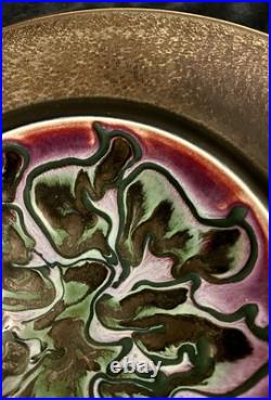 Signed Marc Matsui Studio Art Pottery Ceramic Shallow Centerpiece Bowl 12.5D