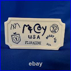 Signed McCoy Floraline Delear Sign Art Pottery Advertising Display Case Plaque