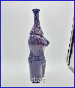 Signed Studio Art Pottery Female Abstract Front Back Nude Ceramic Weed Pot Vase