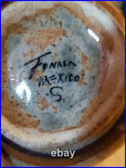 Signed Vintage Mexican Tonala Pottery Folk Art Ceramics Hand Made