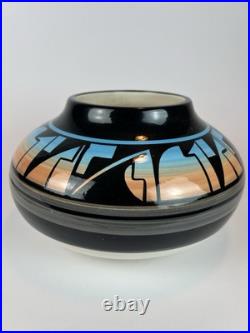 Southwestern Pottery Bowl by Ruth Root Lite Mtn #19 Hand-Painted Art Ceramic