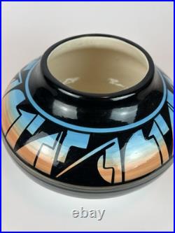 Southwestern Pottery Bowl by Ruth Root Lite Mtn #19 Hand-Painted Art Ceramic