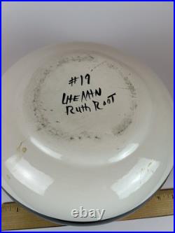 Southwestern Pottery Bowl by Ruth Root Lite Mtn #19 Hand-Painted Art Ceramic