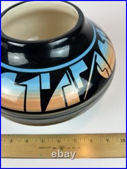 Southwestern Pottery Bowl by Ruth Root Lite Mtn #19 Hand-Painted Art Ceramic