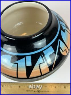 Southwestern Pottery Bowl by Ruth Root Lite Mtn #19 Hand-Painted Art Ceramic