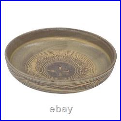 St Johns Minnesota Studio Art Pottery Gray Hand Tooled Ceramic Bowl (Bresnahan)