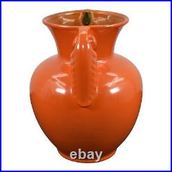 Stangl 1937-39 Vintage Art Deco Pottery Orange Handled Ceramic Flower Vase 3104