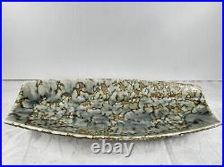 Stangl art Pottery Centerpiece Tray 15 x 6 Curved ceramic bowl Plate vase NJ