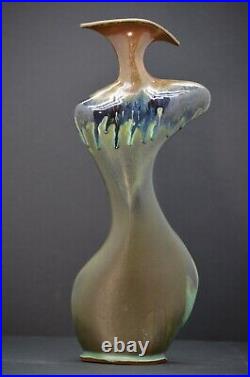 Studio Art Handcrafted Pottery Vase Jack in the Pulpit with Artist Mark