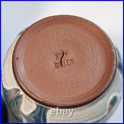 Studio Art Pottery Ceramic Decanter And Cups Ripple Glaze Set of 11 Signed