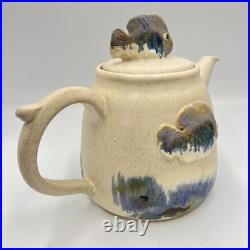Studio Art Pottery Ceramic Fish teapot Signed