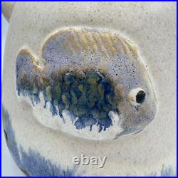 Studio Art Pottery Ceramic Fish teapot Signed