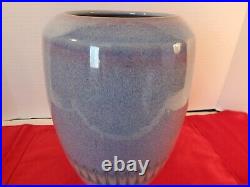 Studio Art Pottery Ceramic Glazed Vase Signed 11.5 Tall Beautiful