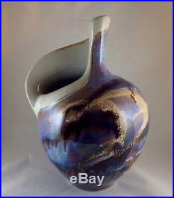 Studio Art Pottery Ceramic Glazed Vase Signed DUDLEY SMITH PREIS Hawaii. 10T 8W