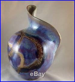 Studio Art Pottery Ceramic Glazed Vase Signed DUDLEY SMITH PREIS Hawaii. 10T 8W