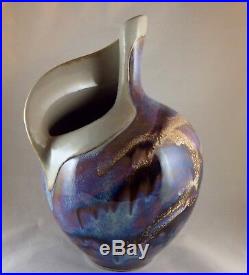Studio Art Pottery Ceramic Glazed Vase Signed DUDLEY SMITH PREIS Hawaii. 10T 8W