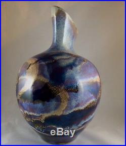 Studio Art Pottery Ceramic Glazed Vase Signed DUDLEY SMITH PREIS Hawaii. 10T 8W