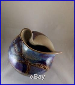 Studio Art Pottery Ceramic Glazed Vase Signed DUDLEY SMITH PREIS Hawaii. 10T 8W