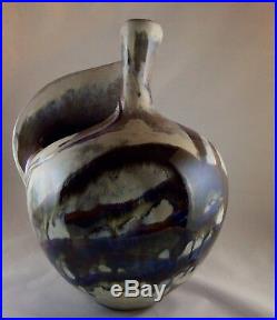 Studio Art Pottery Ceramic Glazed Vase Signed DUDLEY SMITH PREIS Hi. 9 1/2T 8W