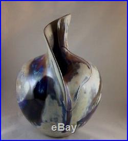 Studio Art Pottery Ceramic Glazed Vase Signed DUDLEY SMITH PREIS Hi. 9 1/2T 8W