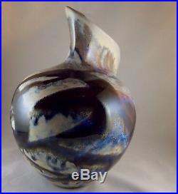 Studio Art Pottery Ceramic Glazed Vase Signed DUDLEY SMITH PREIS Hi. 9 1/2T 8W