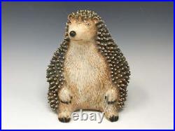 Studio Art Pottery Ceramic Hedgehog Sculpture Figurine Margaret Wozniak 8 Tall