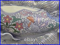 Studio Art Pottery Ceramic Iridescent Purple 16 Fish Wall Hanger Jillian Barber