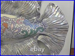 Studio Art Pottery Ceramic Iridescent Purple 16 Fish Wall Hanger Jillian Barber Studio Art Pottery Ceramic Iridescent Purple 16 Fish Wall Hanger Jillian Barber