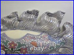 Studio Art Pottery Ceramic Iridescent Purple 16 Fish Wall Hanger Jillian Barber