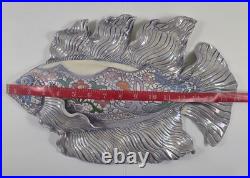 Studio Art Pottery Ceramic Iridescent Purple 16 Fish Wall Hanger Jillian Barber