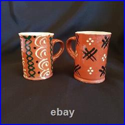 Studio Art Pottery Ceramic Mugs Handmade Set Of 7 W. Germany Vintage 1965 READ