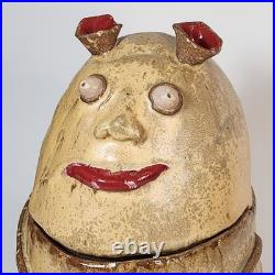Studio Art Pottery Handmade Ogre Sculpture Cookies Jar Ceramic Canister Signed