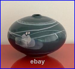 Studio Art Pottery Postmodern Abstract Bulbous Ceramic 5 Weedpot Vase Signed