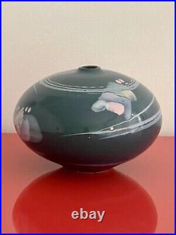 Studio Art Pottery Postmodern Abstract Bulbous Ceramic 5 Weedpot Vase Signed