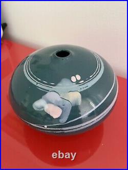 Studio Art Pottery Postmodern Abstract Bulbous Ceramic 5 Weedpot Vase Signed