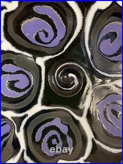 Studio Art Pottery Steve Mahler Ceramic Trumpet Bowl Wall Art 12 Halloween