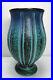 Studio Art Pottery Vase SIGNED Natalie BLAKE Vessel Carved Footed Ribbed Ceramic