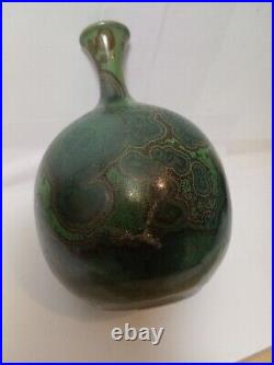 Studio Art Pottery Vase Signed Meek Crystalline Glaze Hawaii Rare