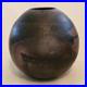 Studio Art Raku Vase Ceramic Pottery Dark Vessel Signed 6½ Tall 6? Diameter