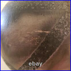 Studio Art Raku Vase Ceramic Pottery Dark Vessel Signed 6½ Tall 6? Diameter
