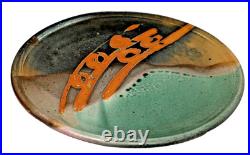 Studio Artistic Stoneware Glazed Pottery Ceramic Art Plate Signed and Hallmarked
