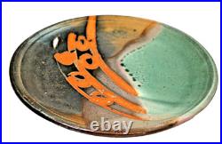 Studio Artistic Stoneware Glazed Pottery Ceramic Art Plate Signed and Hallmarked