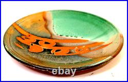 Studio Artistic Stoneware Glazed Pottery Ceramic Art Plate Signed and Hallmarked