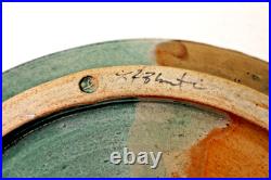 Studio Artistic Stoneware Glazed Pottery Ceramic Art Plate Signed and Hallmarked