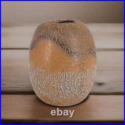 Studio Pottery Vase, Textured glaze, Signed, published artist, Bruce Dehnart