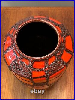 Stunning! MID Century Modern Scheurich West Germany Pottery Keramik Vase 517-38