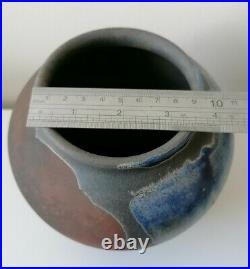 Stunning Raku Metallic Matt Studio Pottery Signed Ceramic Vase Pot